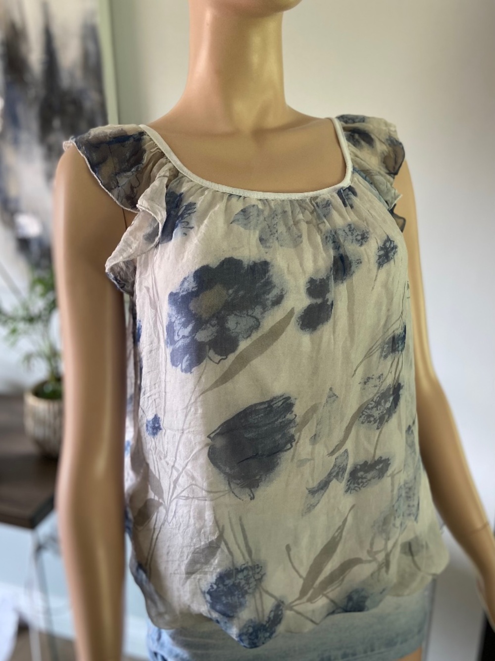 Luisa Ricci Silk Floral Blouse Size S